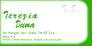 terezia duma business card